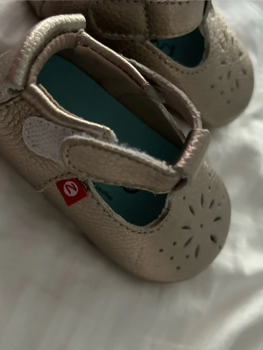Zutano Metallic Gold Baby Mary Janes with Hook Strap